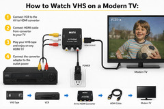 Panasonic VHS VCR DVD Combo Convert VHS to Digital USB Capture AV-HDMI Adapter