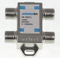 3 Way 5-1000 MHz 1 to 3 Coaxial Splitter for Coax Cable HDTV Satellite #