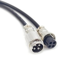 1.64 Ft GX16 4 Pin Male To Female Aviation Cable Adapter 7A 125V 20AWG