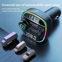 Bluetooth 5.0 Car FM Transmitter Adapter, Hands-Free, USB Charger, AUX Audio US