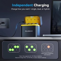 8 Pack 1.5V AA 4255mWh Rechargeable Lithium Batteries with Fast Charger Box NEW