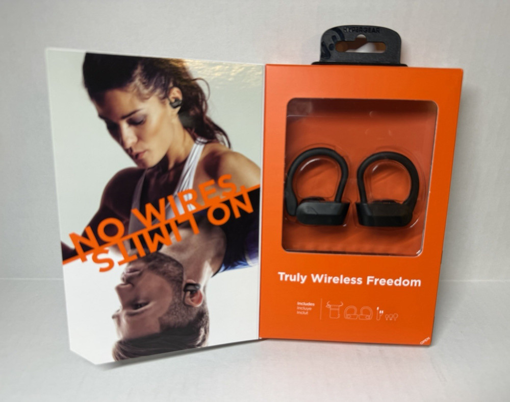HyperGear Sport X2 True Wireless Earbuds w Microphone and Ear Hook Fit