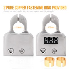 Heavy Duty 2x Car Battery Terminal Clamps Voltmeter Fit SAE Top Post 0/4/8 Gauge
