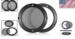 2PCS 5in Universal Black Speaker Grills – Durable Metal DIY Audio Grille