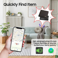 2-Pack Wallet Tracker Card for Apple Find My(iOS Only), Rechargeable Thin Finder