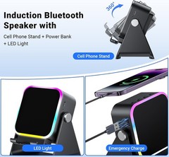 Induction Speaker with Phone Stand 5 in 1 Wireless Induction Bluetooth Audio …