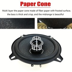 1 Pair 5″/6″ 4-Way 600W Car Coaxial Speakers – Ideal for Car/Truck Doors