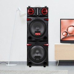 Dual 10″ Subwoofer Bluetooth Speaker 9000W Rechargable Party w/LED FM Karaok DJ
