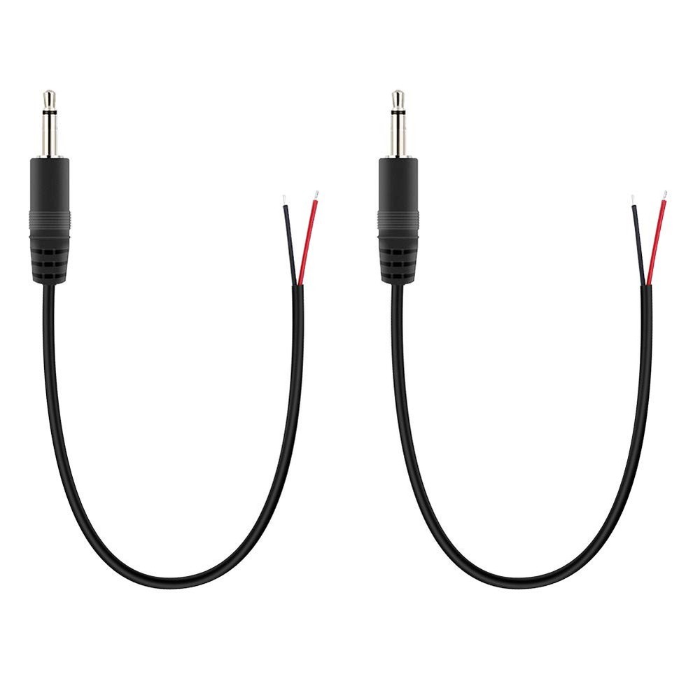 2 Pack Replacement 3.5Mm Male Plug to Bare Wire Open End TRS 3 Pole Stereo 1/8″