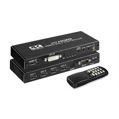 4K 2×2 HDMI DVI Video Wall Controller Processor 1×2/1×3/1×4 Multi Screen Splicer