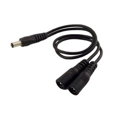 1pc 5.5mm x 2.1mm DC Power 1 Male to 2 Female Port Y Splitter Cable Cord 12V