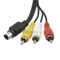 5FT S-Video 7 Pin to 3 RCA Male AV Composite Cable – NEW