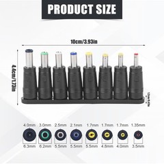 DC Power Adapter Plug Set 8-Piece Universal Barrel Connector Tips 5.5×2.1mm