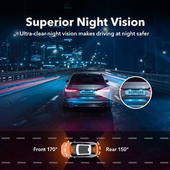 REDTIGER 4K Dash Camera 32GB SD Card Front and Rear Dash Cam WIFI&GPS With