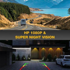 AHD 1080P Backup Camera Flush Mount, Metal Housing 170° Wide View Angle Rear/Sid