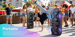 Portable Bluetooth Speaker Sub 3000W woofer Heavy Bass Sound System Party+Remote