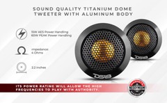 DS18 DTX 2.2 Inches Titanium Dome Tweeter with Aluminum Body 60 Watts Peak 4 OHM