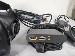 HTC Vive VR Headset w/ Link Box And Cables & Original Box Tested & Working