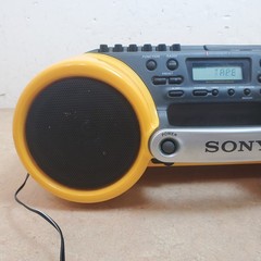 Sony ESP Sports Water Resistant CD Radio Cassette-Corder CFD-980 Yellow Boombox