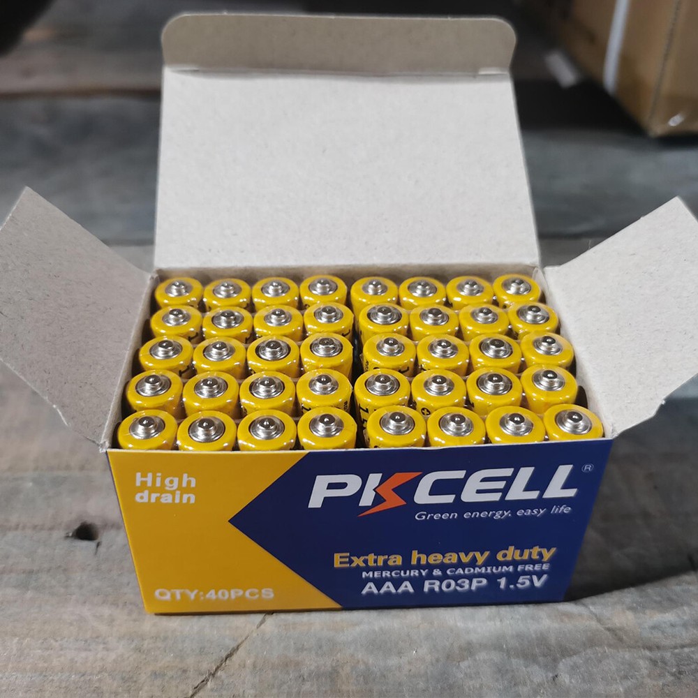 40pcs/box Extra Heavy Duty AAA Batteries R03P E92 UM4 ND61R 1.5V Zinc-Carbon