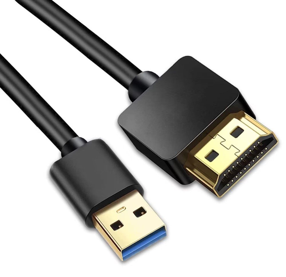 AKWOR 0.5M USB to HDMI Adapter Cable, Male 1080P HD 0.5M, Gold