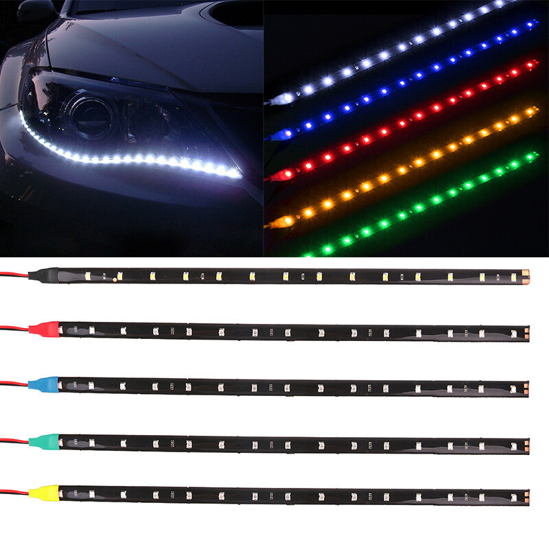 10Pcs 60CM 90CM 3528 Flexible LED Strip Light Waterproof Lamp 12V 6 Color