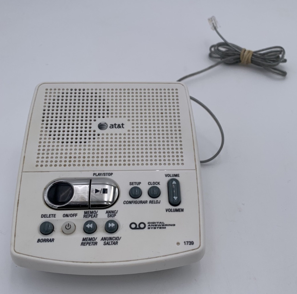 AT&T 1739 Digital Answering Machine System No Power Cord