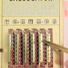Vintage 1960s Magic Brain Pocket Calculator Metal Plastic Stylus Hong Kong EUC