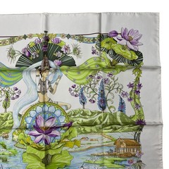 HERMES Carré90 Silk Scarf White 90cm x 90cm 100 Silk