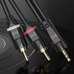 3.5mm to 2RCA Stereo Audio Cable AUX Adapter for Speakers TV Home Theater