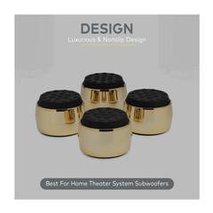 Knox Gear Subwoofer Isolation Feet (4-pack, Black/Gold)