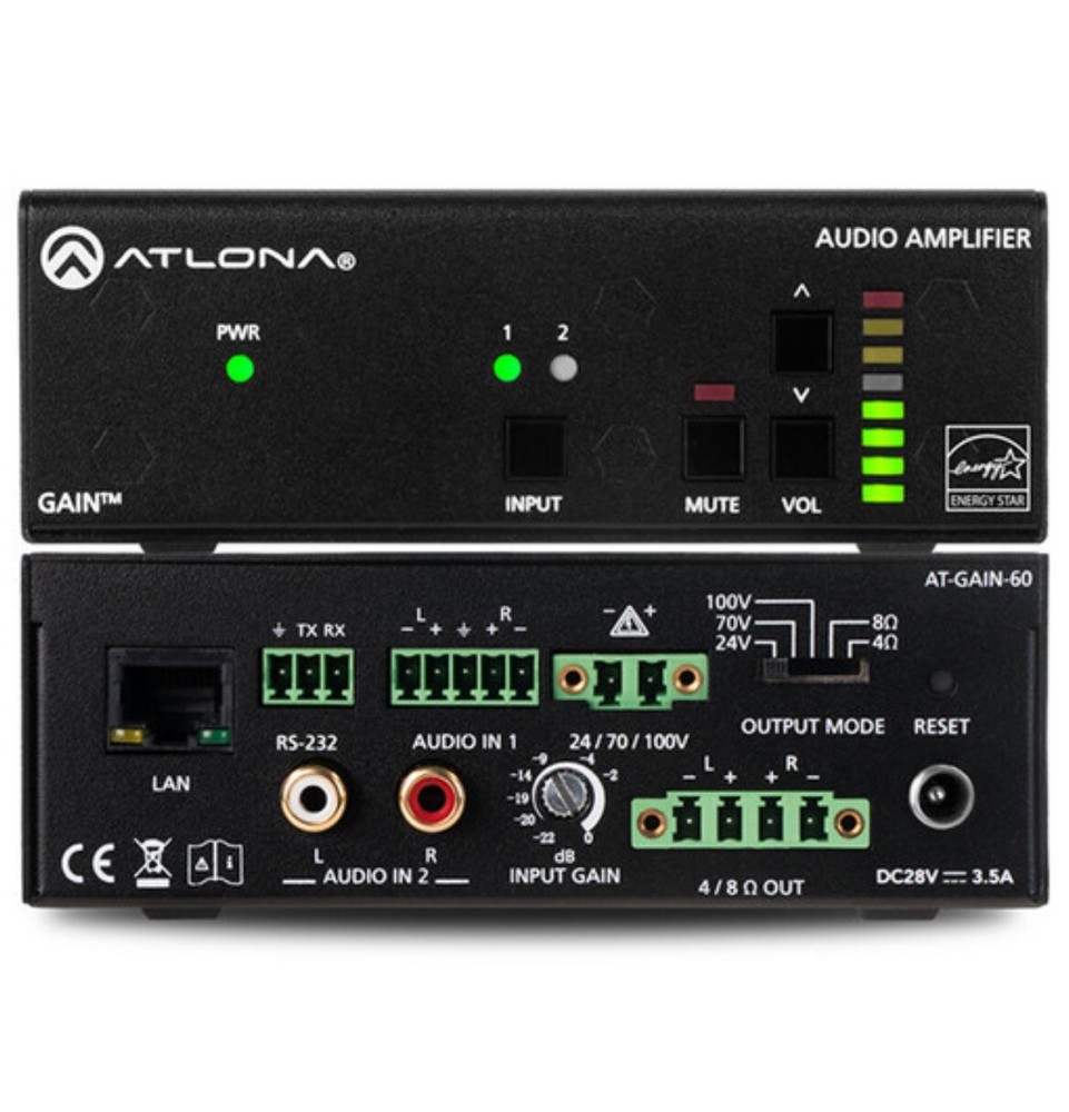 Atlona AT-GAIN-60-B: 60 Watt Power Amplifier