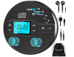 Reproductor CD Portátil Bluetooth FM Auto Anti-Skip Recargable AUX USB, LCD. Nue