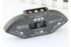 AV SWITCHER Switch 3 Way Outlets Converter Port Splitter RCA Audio Black