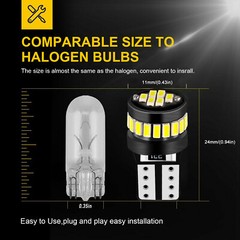 10PCS T10 194 168 24SMD LED Interior Light Bulbs Super Bright Canbus Xenon White