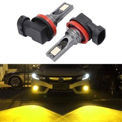 2X Yellow LED Fog Light Bulbs H11 / H8 3000K 12LEDs Waterproof Fog Light