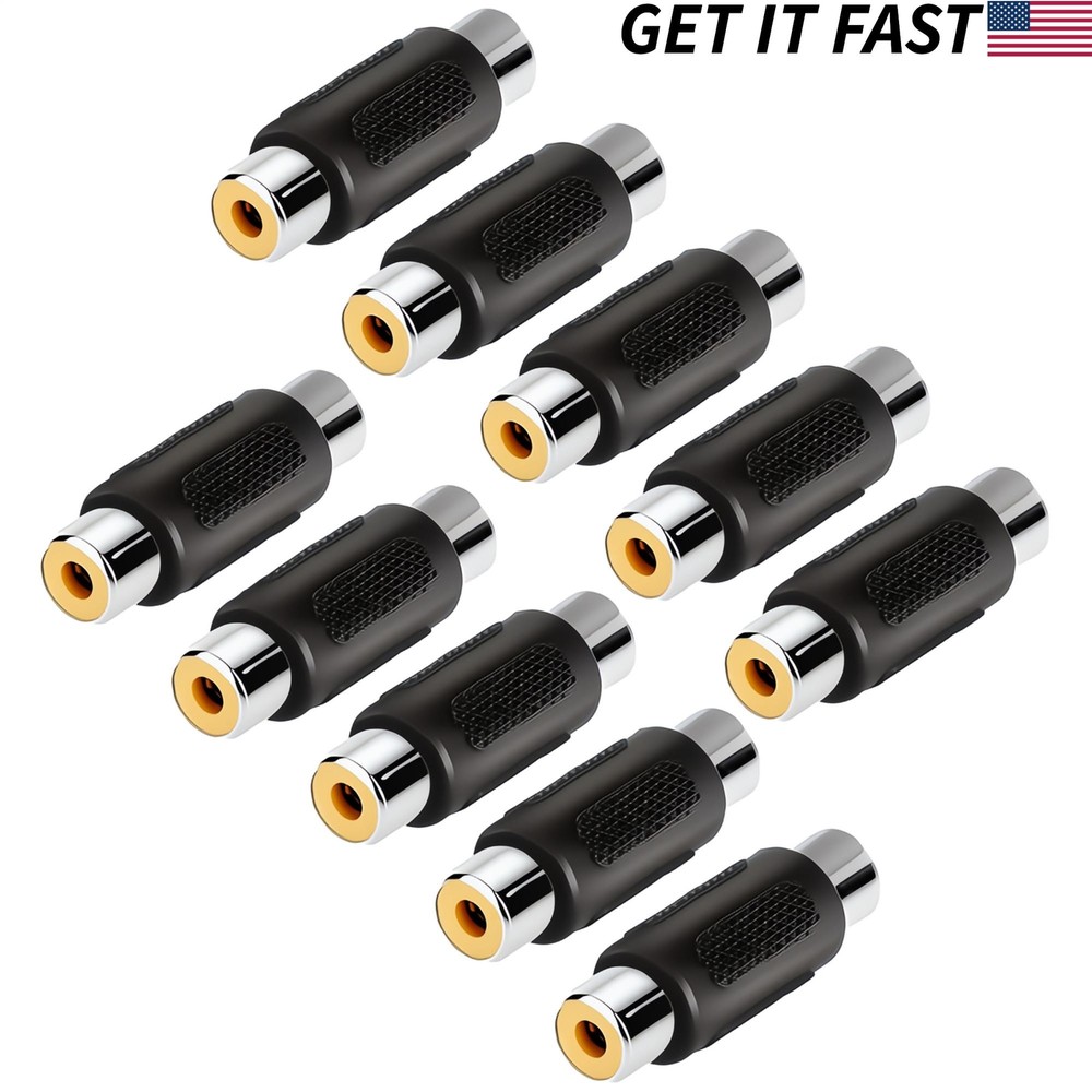 10pcs RCA Coupler AV Audio Video Female to Female Jack Adapter Connector