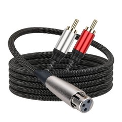 XLR to RCA Splitter Cable 3Pin XLR Female to Dual RCA Male Audio Patch Cord
