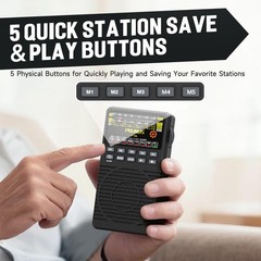 PRUNUS J-165 Portable AM FM Transistor Radio Battery Operated