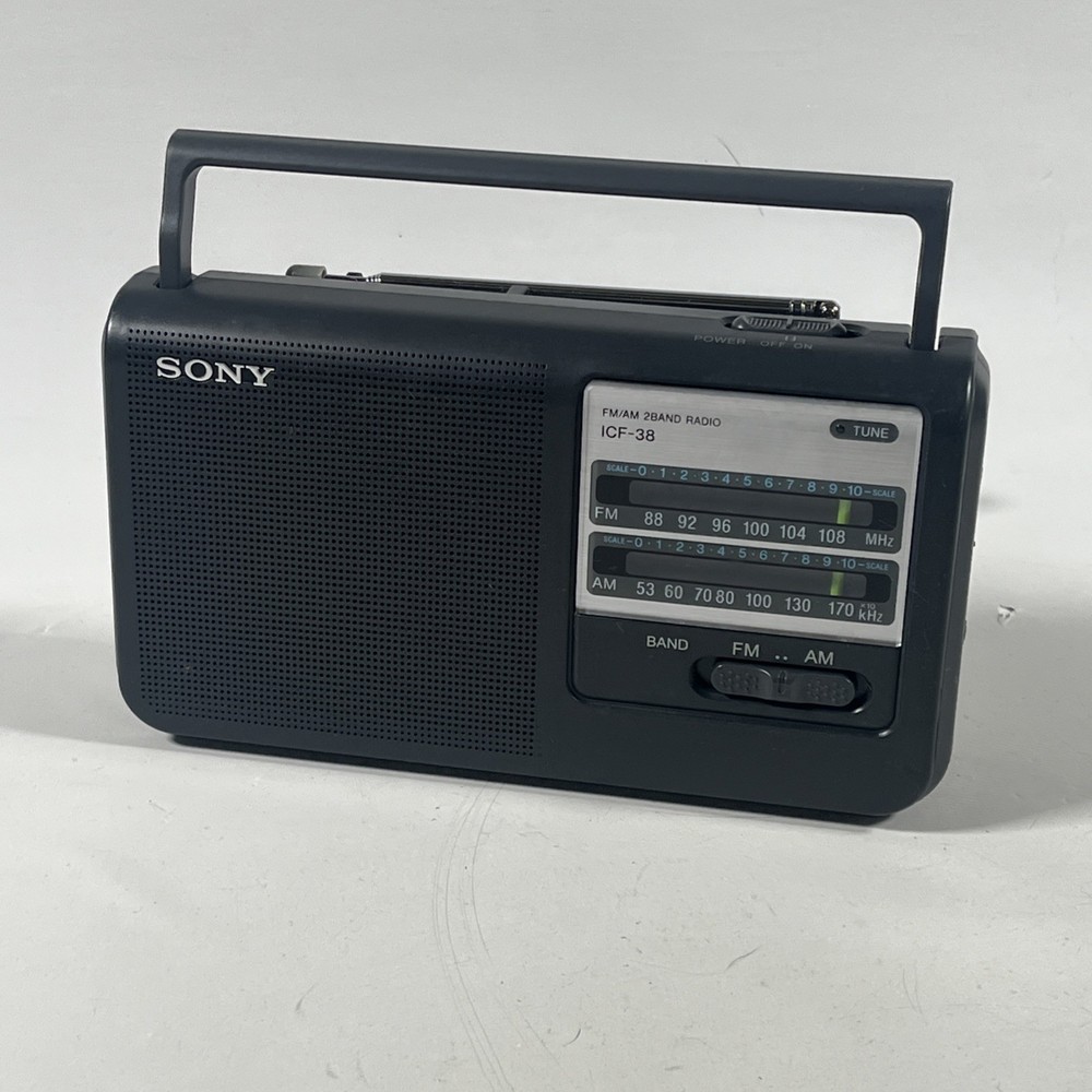 Sony ICF-38 AM FM Portable Radio Boombox AC or Battery Operated