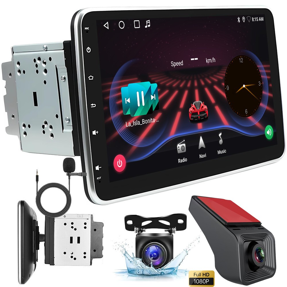 10.1″ Double 2 Din Car GPS Android 13 Apple Carplay Touch Screen Radio 64G DVR