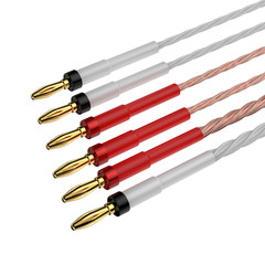 HIFI Silver-plated Bi-wire Speaker Cable High-end OCC Speaker Wire Y/Banana Plug