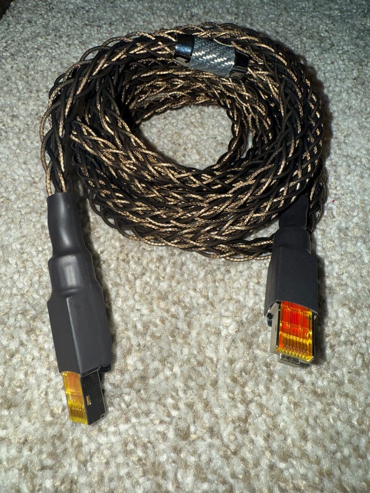 HiFi Audiophile Copper Braided 8W Cat 8 LAN Cable Speaker Interconnect Cable 3m