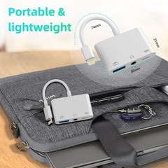 3-in-1 Lightning USB Auxiliary Adapter