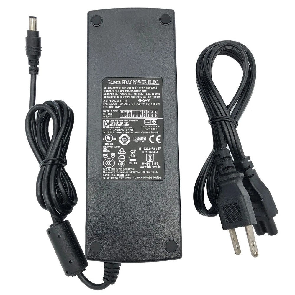 Genuine Edac EA11703F-2000 AC/DC Adapter 20V 7.5A Power Supply 5.5×2.1mm