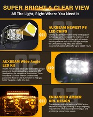 AUXBEAM 4″inch Side Shooter LED Work Driving Light Spot Pods DRL + Black Covers