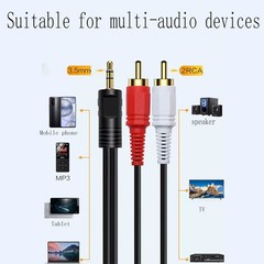3.5mm to 2RCA Cable RCA to AUX Cord 2-RCA to 3.5mm Adapter Stereo Audio Y-Cable