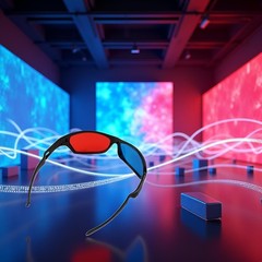 Black Adult Frame Red Blue 3D Glasses for Dimensional and