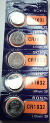 5 PK CR1632 SONY 3V LITH (GREAT EXP DATE 2033) DL1632 ECR2032 FREE SHIP & TRAK