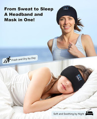Sleep Headphones Bluetooth 5.4 Headband, Sports Wireless Earphones Sweat Resista